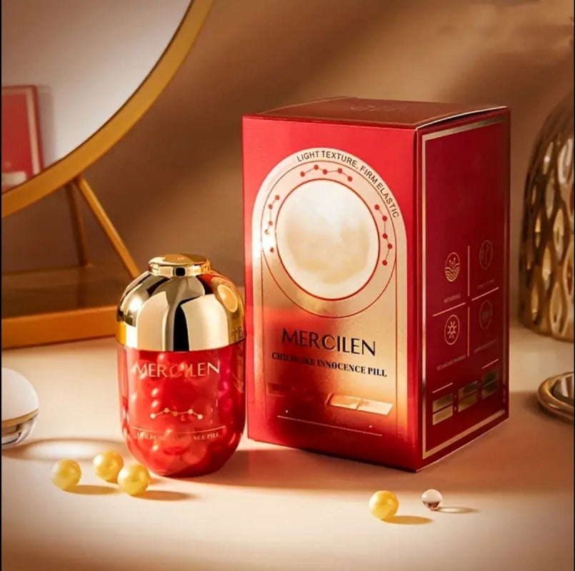 Колагенов серум в капсули 0.5g × 30 – с колаген, масло от жожоба и растителен сквалан за млада и хидратирана кожа, Mercilen