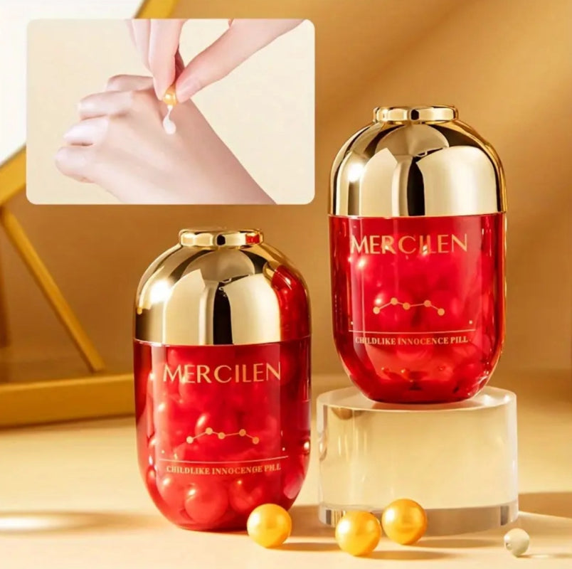 Колагенов серум в капсули 0.5g × 30 – с колаген, масло от жожоба и растителен сквалан за млада и хидратирана кожа, Mercilen